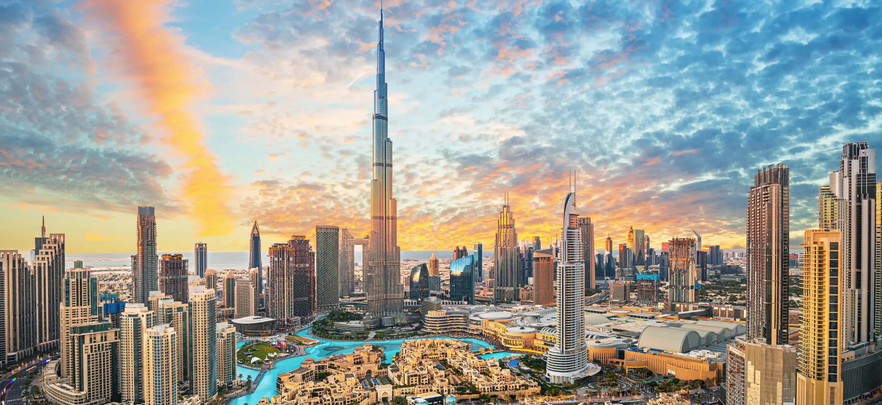 Dubai skyline at dusk